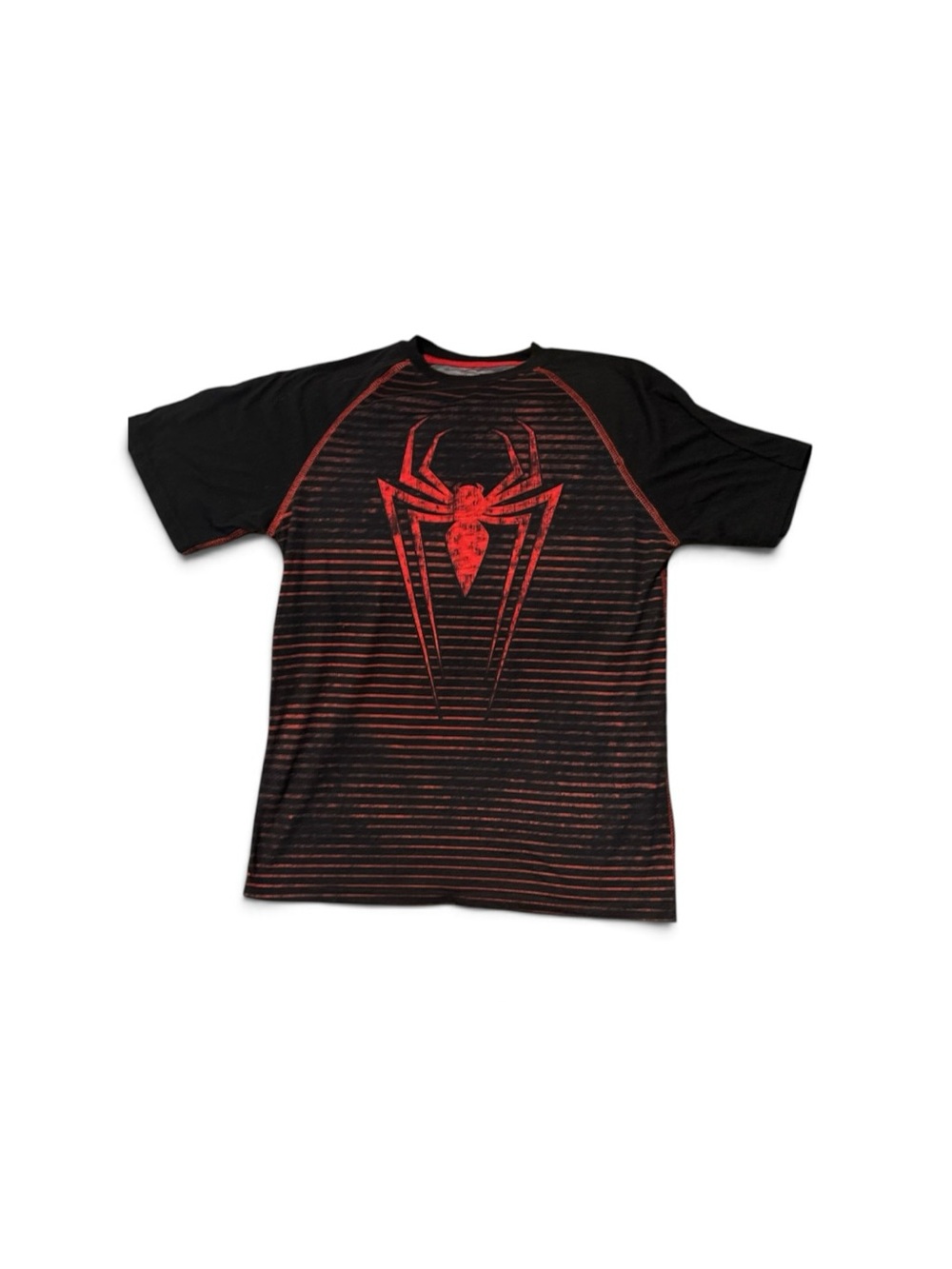 Spiderman Black and Red Spider Emblem Short Sleeve Tee size 10/12 boys